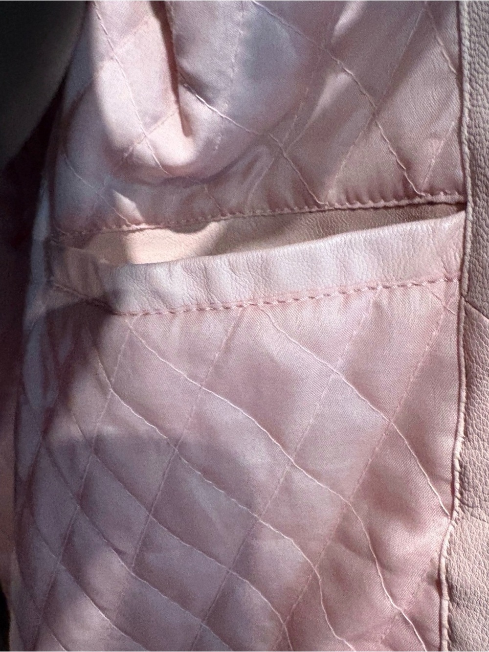 Unik Light Blush Pink Asymmetrical Moto Leather Jacket - Picture 7 of 7